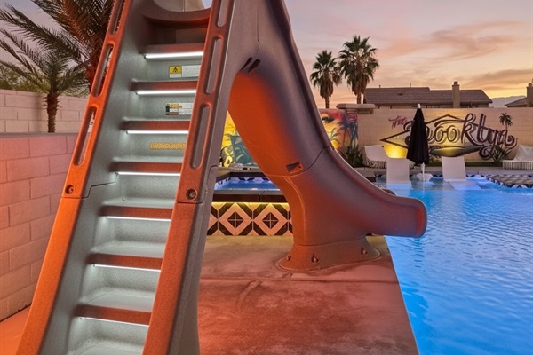 8-foot Turbo Twister Slide for hours of family fun and enjoyment. 