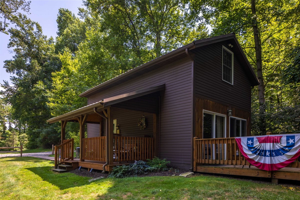 Enjoy a cup of coffee on the covered front porch!