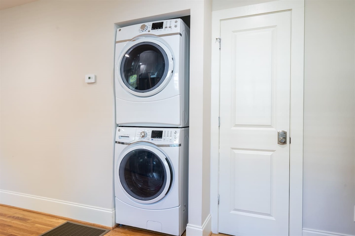 Convenient in-unit laundry facilities equipped with a washer and dryer, ensuring all your laundry needs are met during your stay.