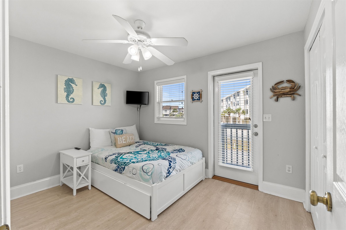 Guest Room on main level with full bed and full trundle pull out.