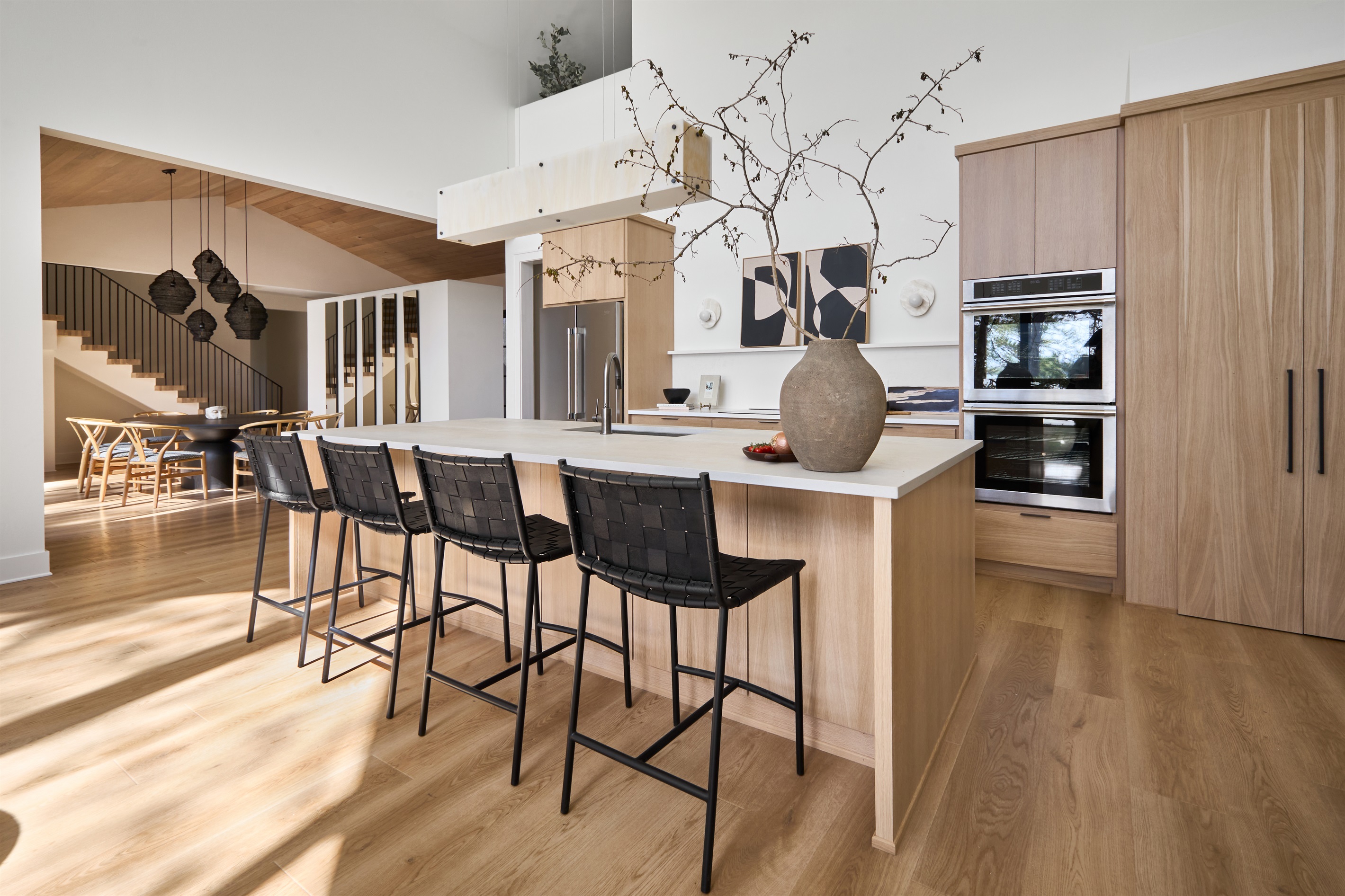 Plenty of room to gather around the island for breakfast, snacks, or wine and conversation.