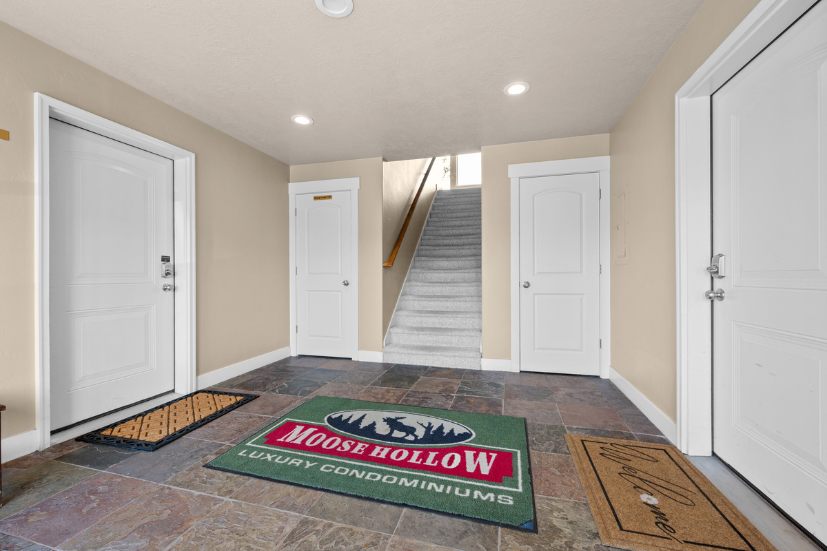 The Moose Hollow entrance welcomes you into a well-kept mountain community built for year-round escapes.