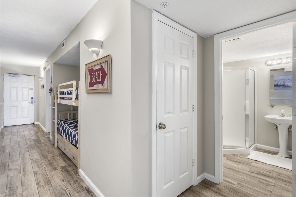 Hallway bunks and guest bath