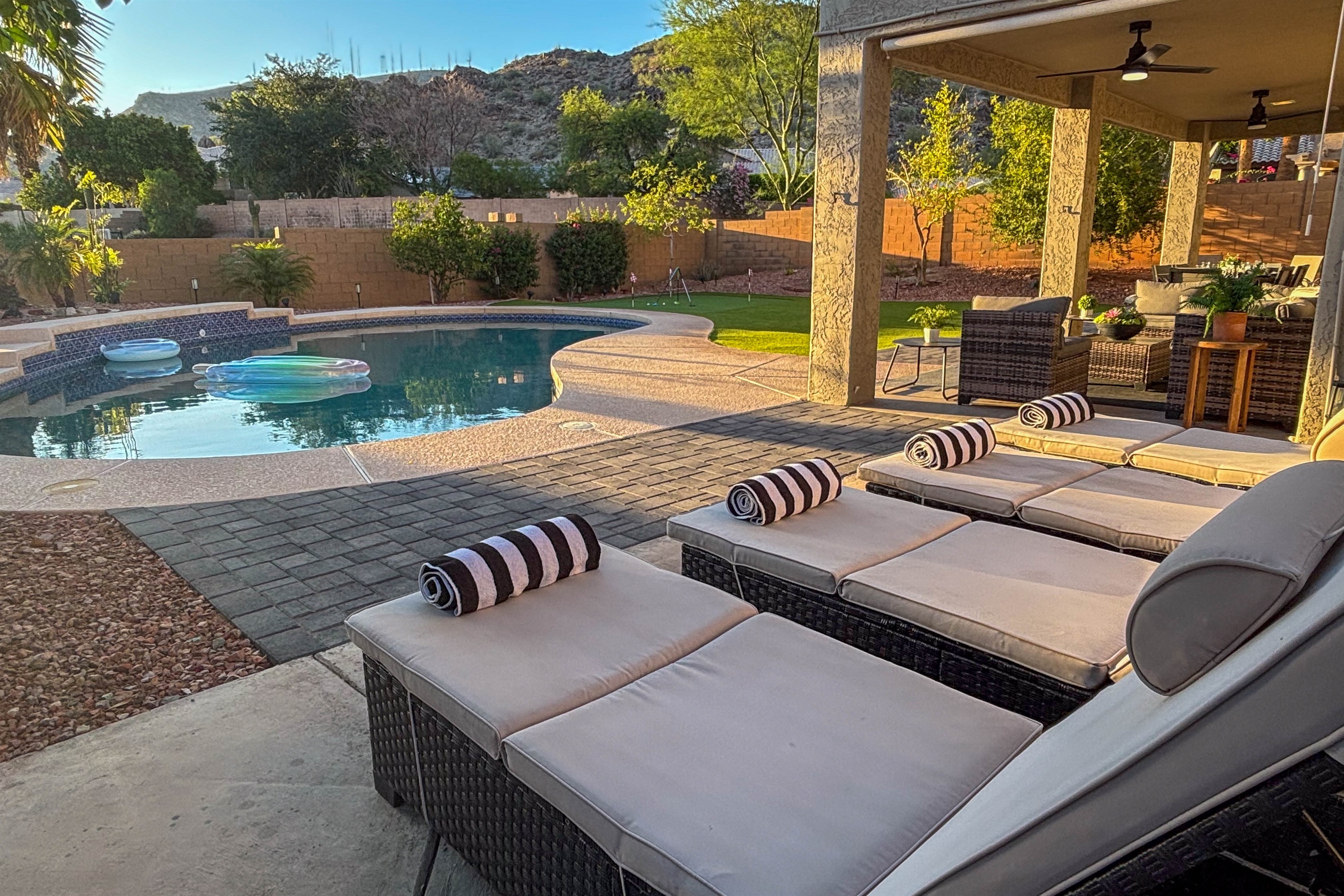 Backyard Patio with South Mountain in background