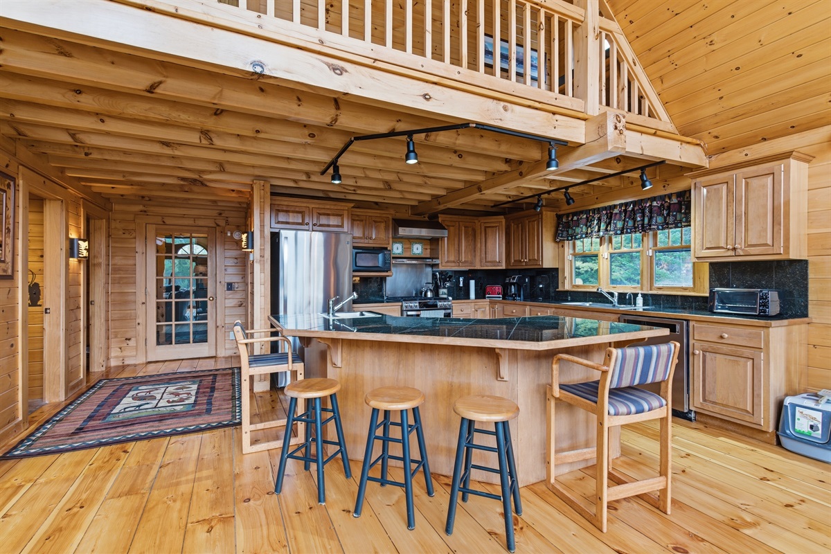 A great place for morning coffee, snacks, or catching up while dinner cooks.