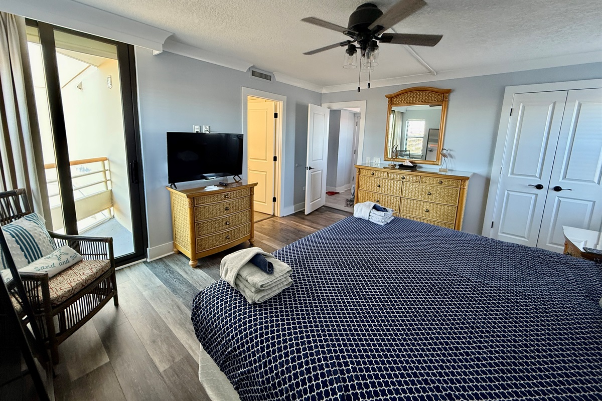 Primary Bedroom w/En Suite Bath & Small Private Balcony