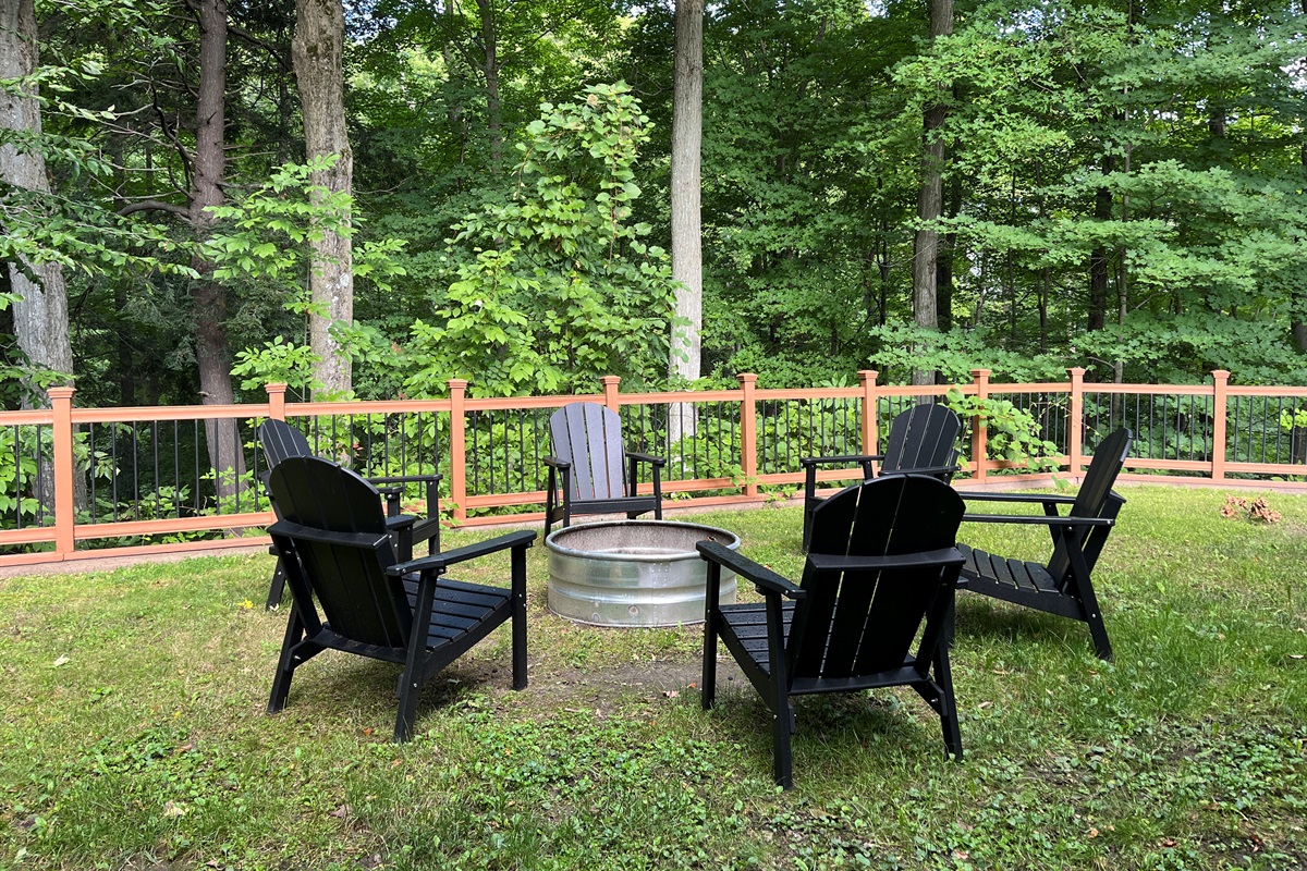 Firepit with Adirondack chairs