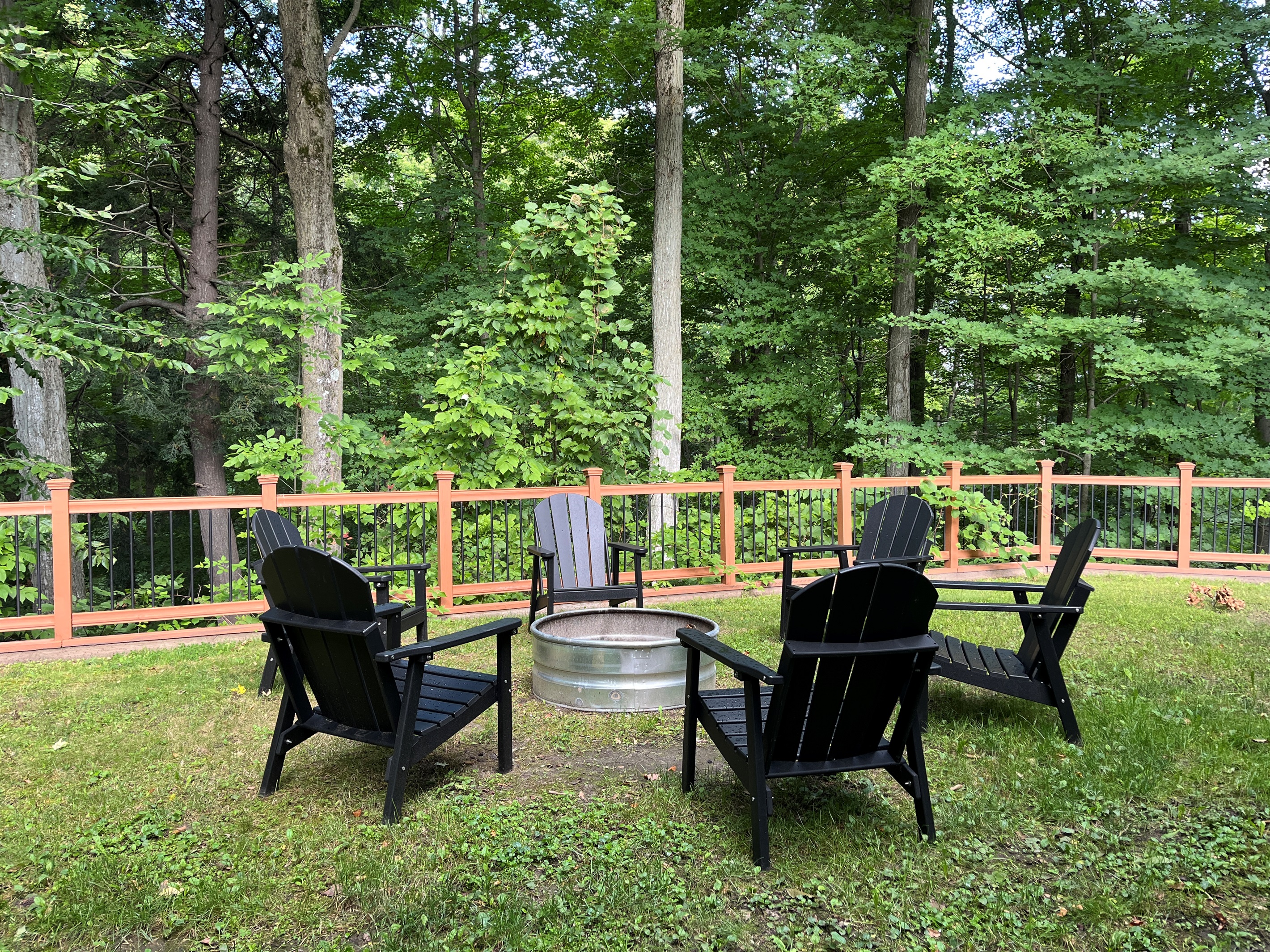Firepit with Adirondack chairs