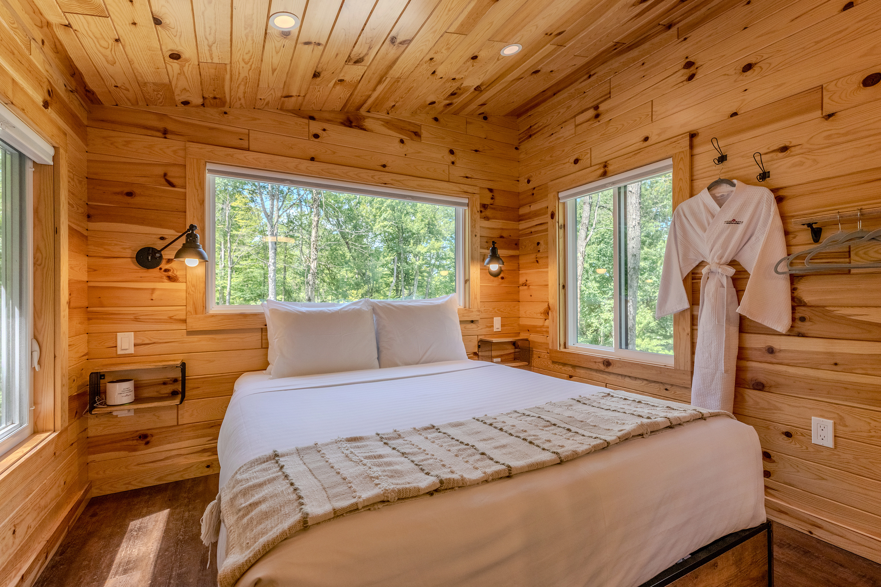 Windows also have pull-down shades for the late sleepers