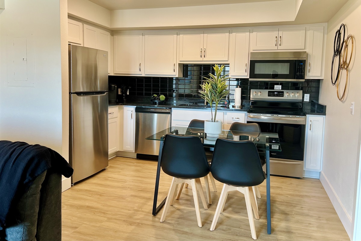 Open kitchen and living room.