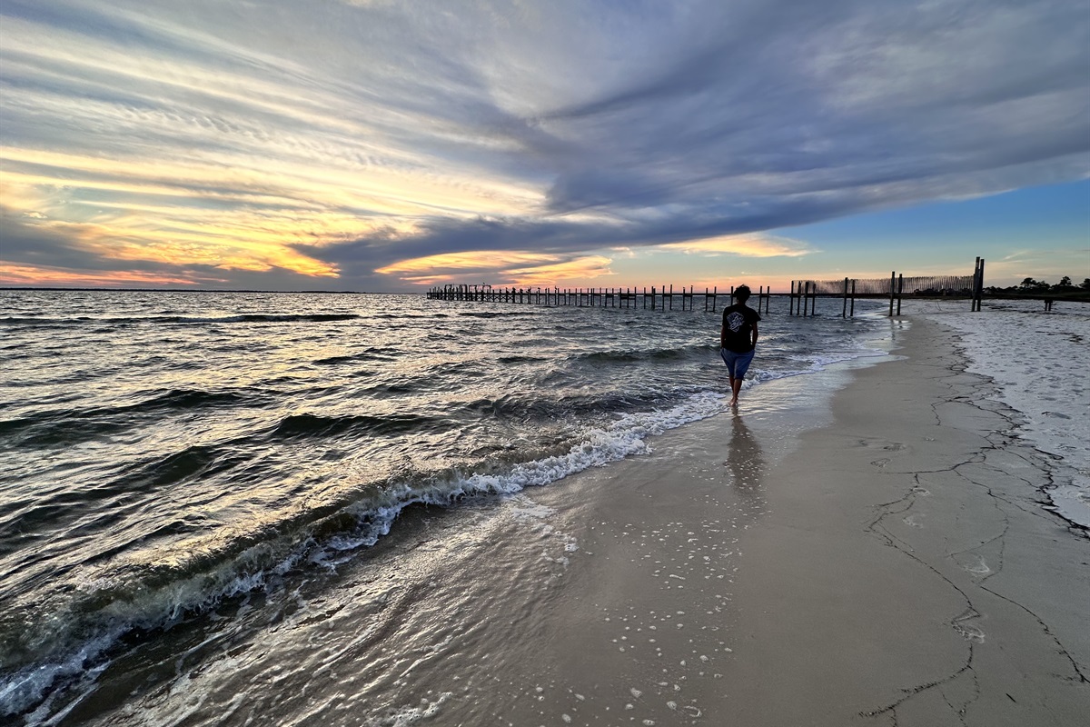 Beautiful sunsets on Windmark beach