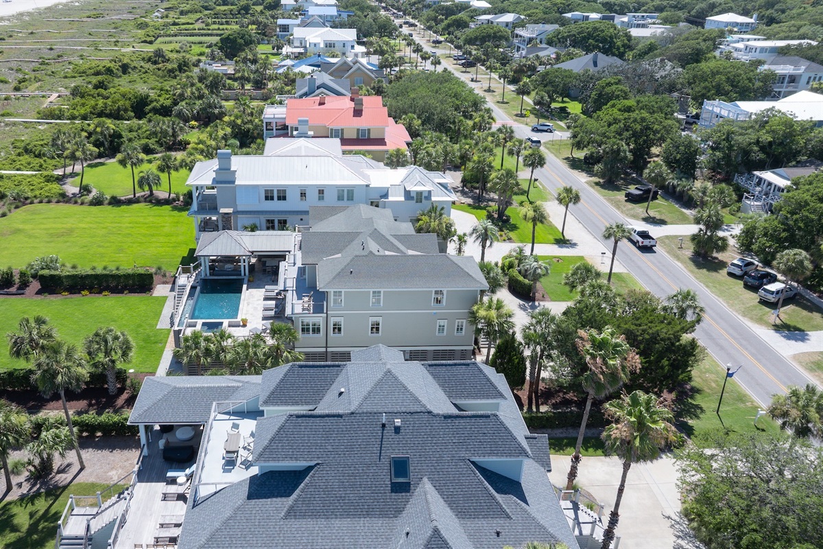 Aerial View | Beach Shelter | 3708 Palm Blvd | Isle of Palms, SC | IOP Escapes