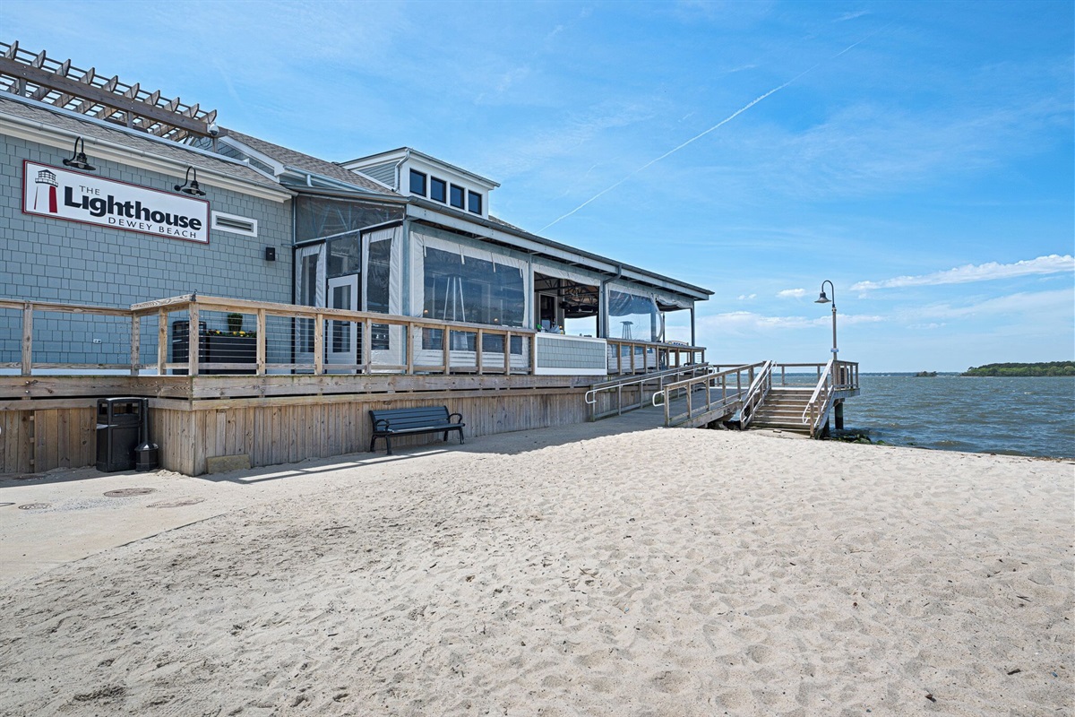 Lighthouse restaurant and bar.  Best crab cakes and sunset views