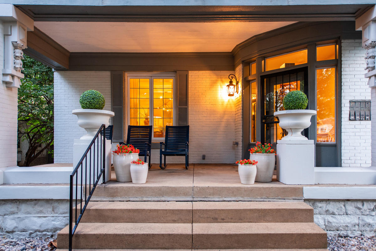 Front Porch with Rocking Chairs ~ 100+ Year Old Trees