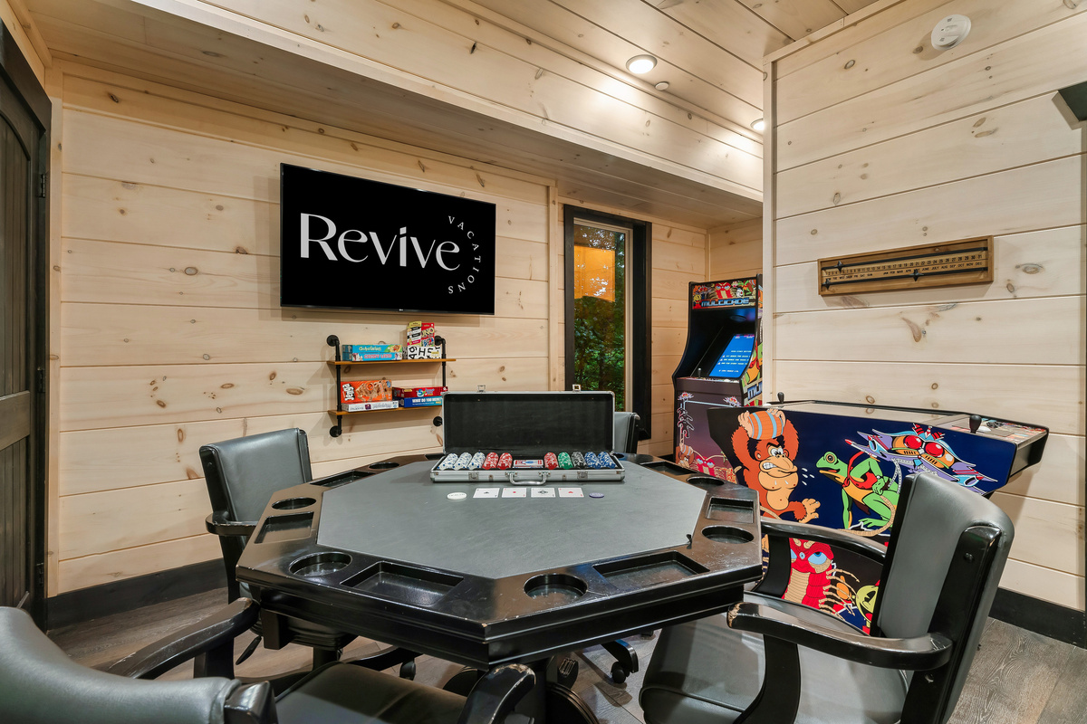 Play a round of poker or spend hours playing the board games.