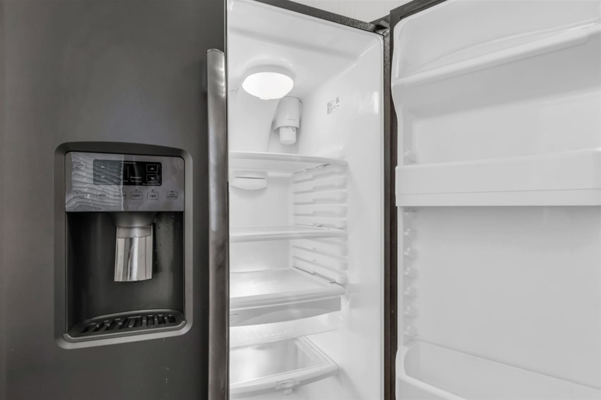 Refrigerator with freezer for all your groceries.