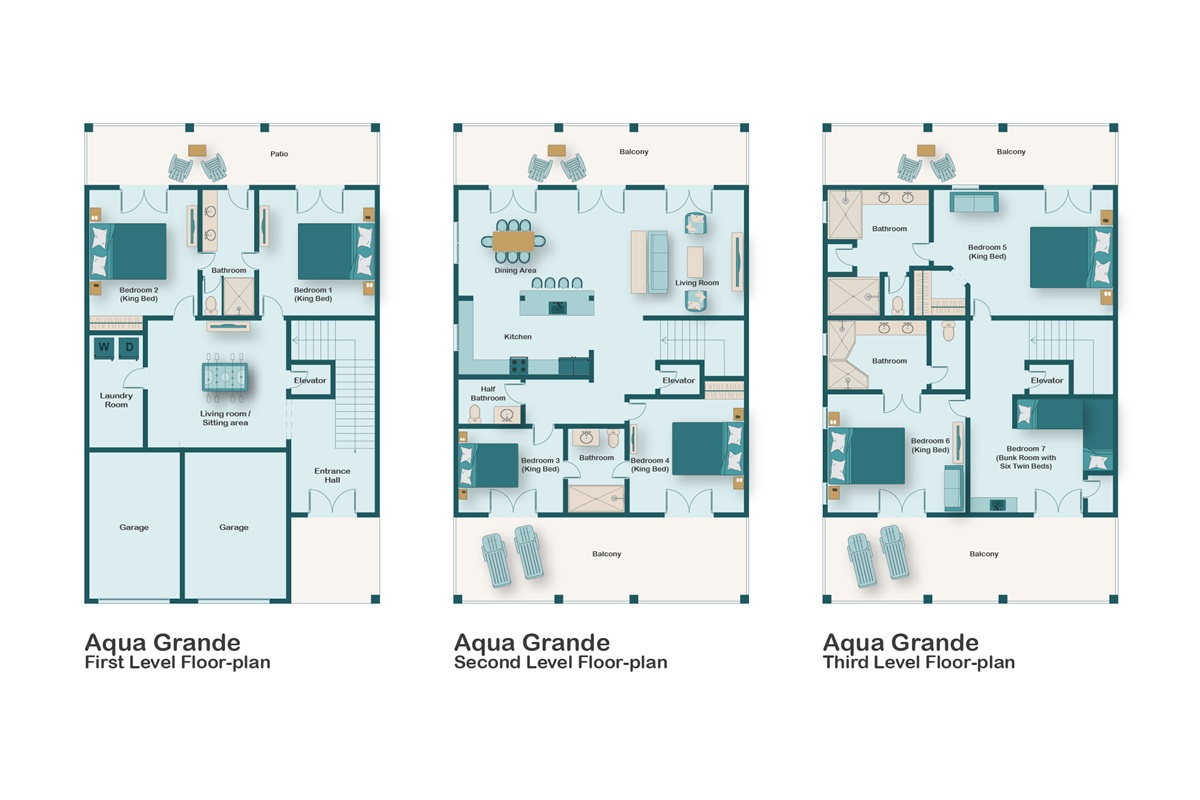Welcome to AQUA GRANDE!This Steps-from-the-Beach, Updated, Amenity-rich Home is built to entertain and deliver an upscale beach vacation. Private Pool, Hot Tub, Golf Cart, Game Room, and more!