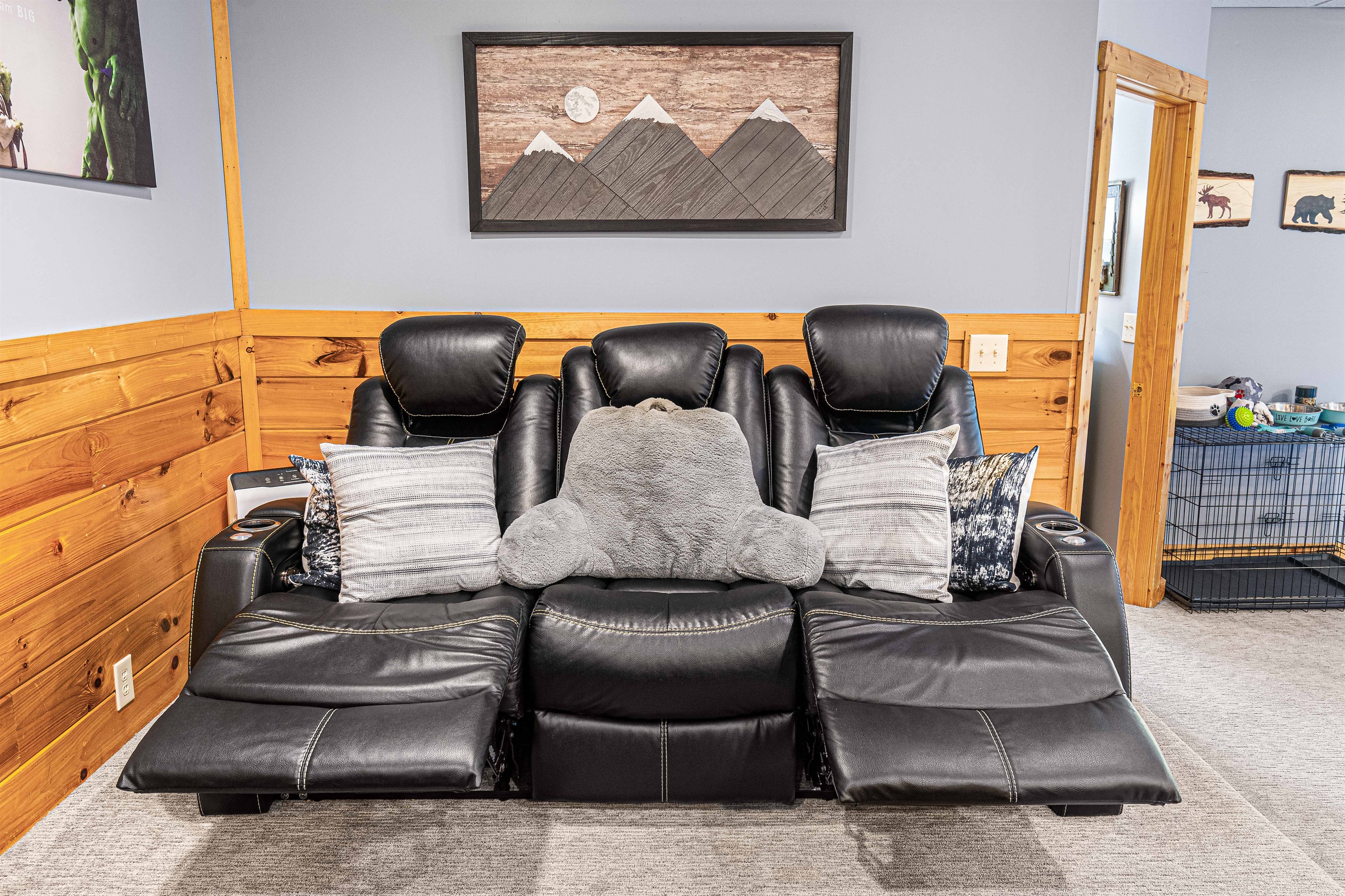 Recline and relax in our comfy theater room.