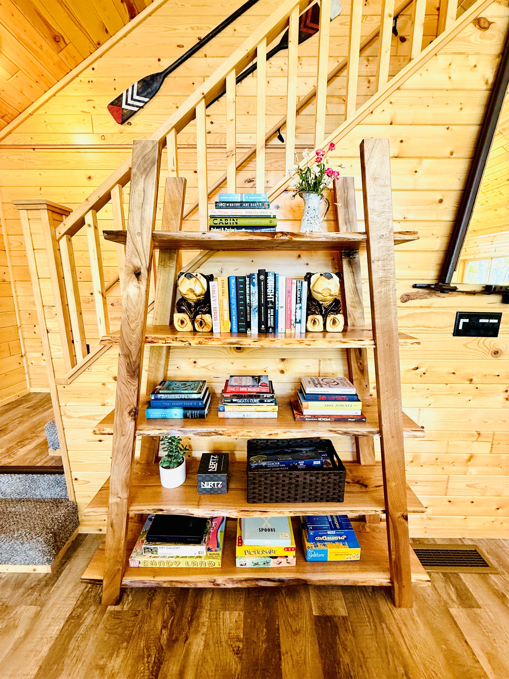 We have plenty of books and games for rainy days!