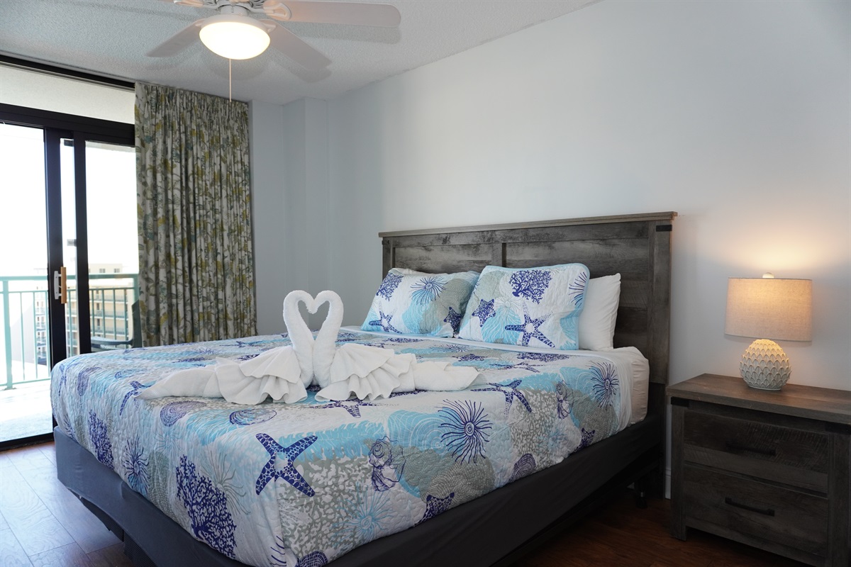 Brand new king bed for the best sleep even on vacation