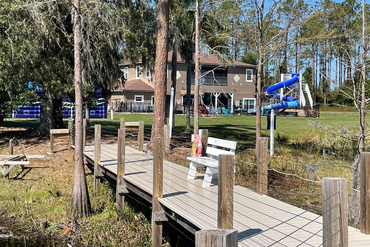 Dock and lake house walkway