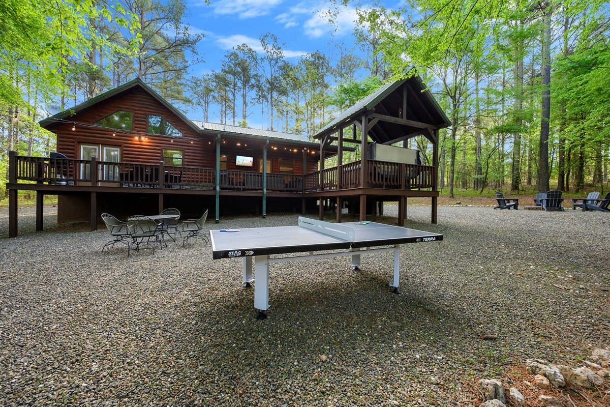The back deck area provides ample lounge seating to enjoy rain or shine.