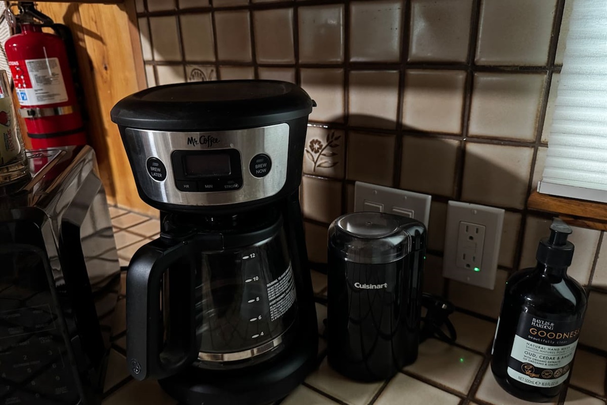 Coffee pot and grinder for when you brew for a crowd.