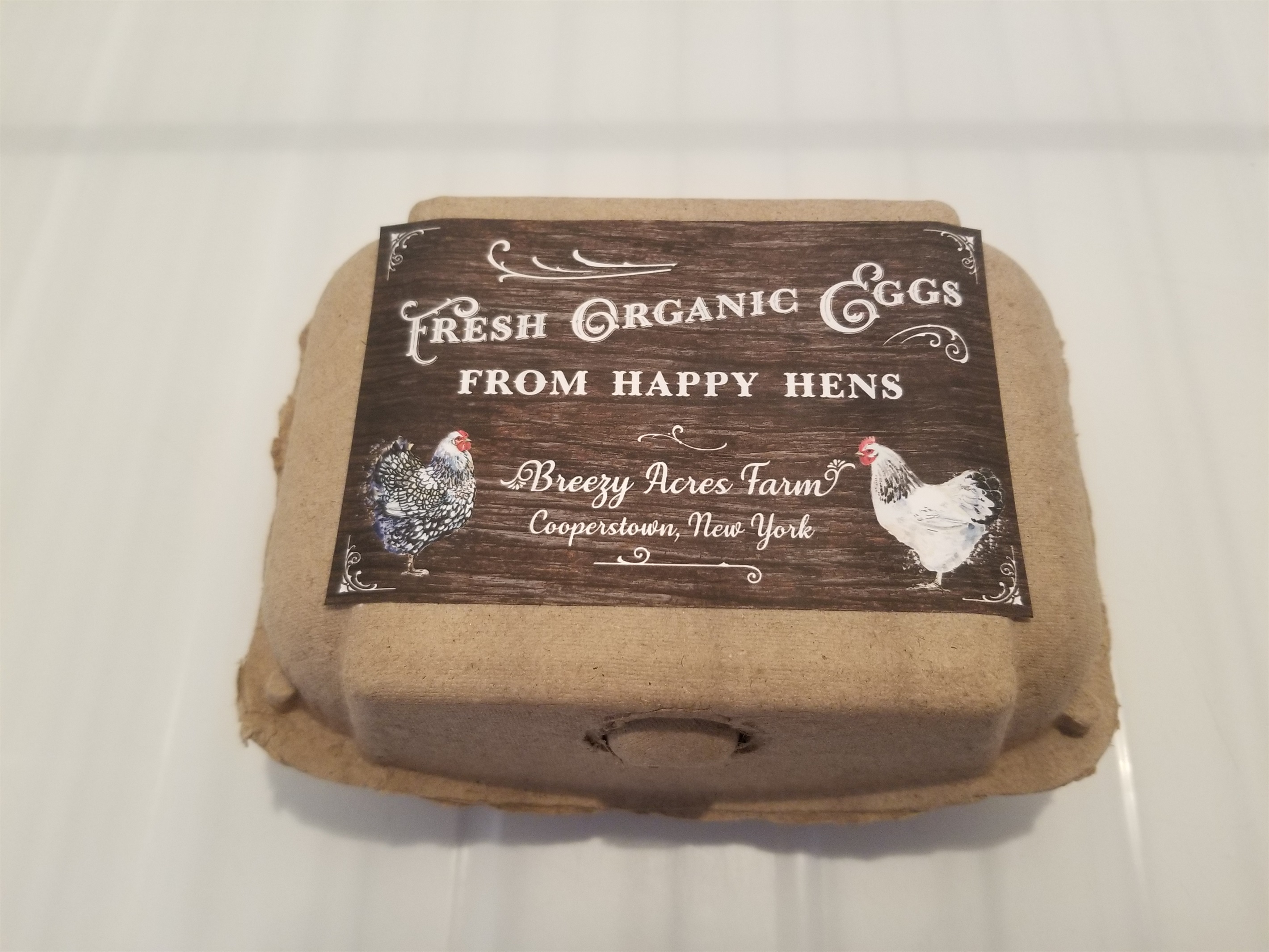 Fresh Organic eggs compliments of your hosts