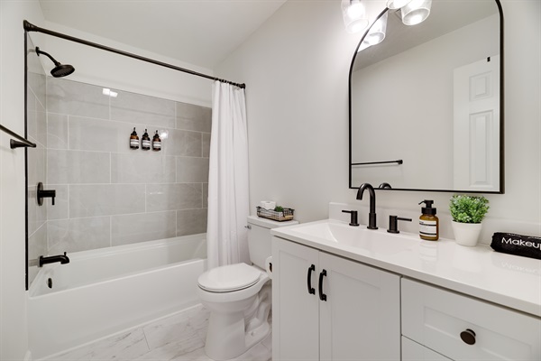 Wash your troubles away in the lovely 3-piece bathroom.