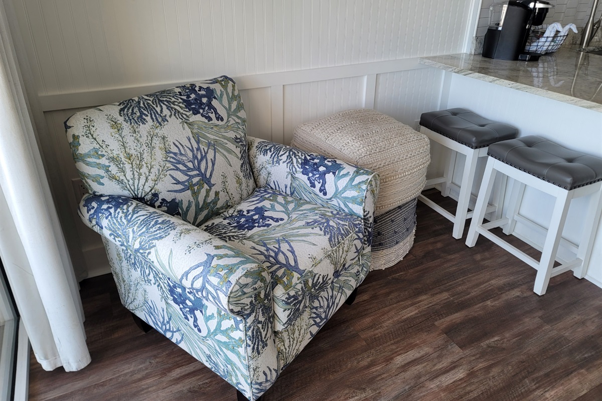 Bright living corner perfect for casual lounging.