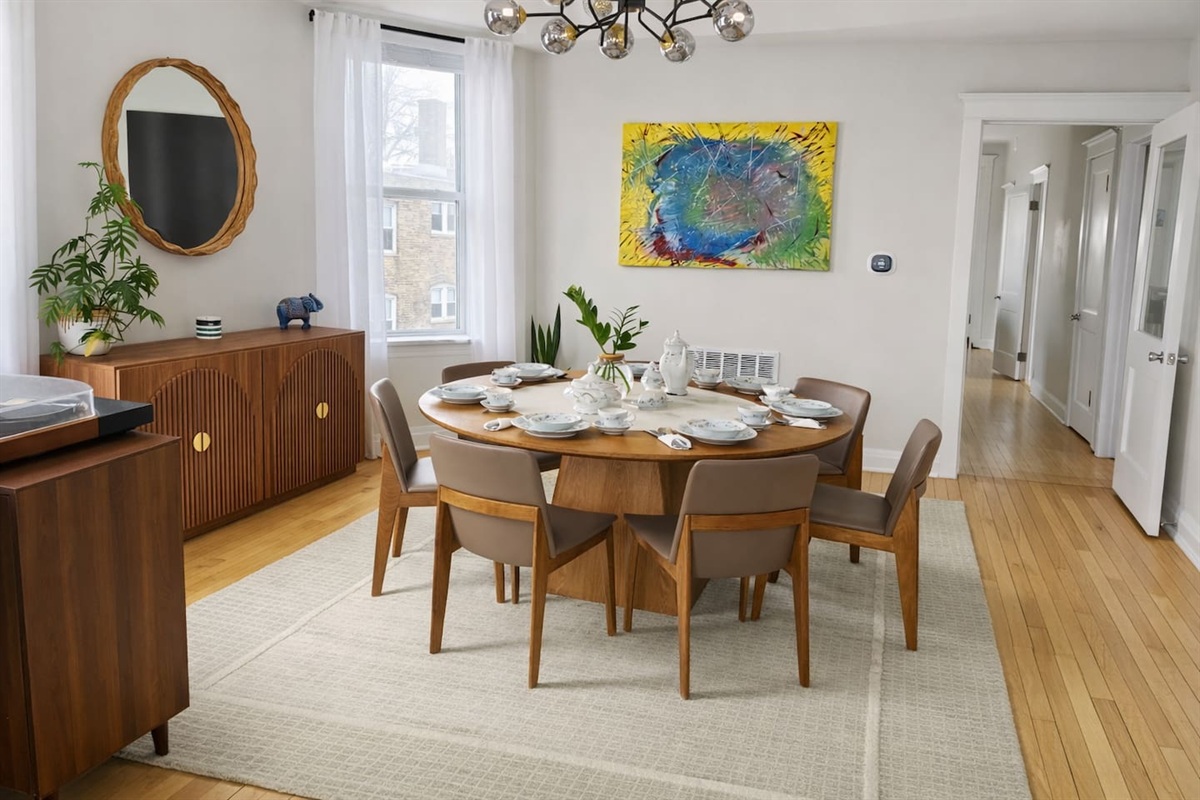 Elegant dining room perfect for family meals and gatherings.