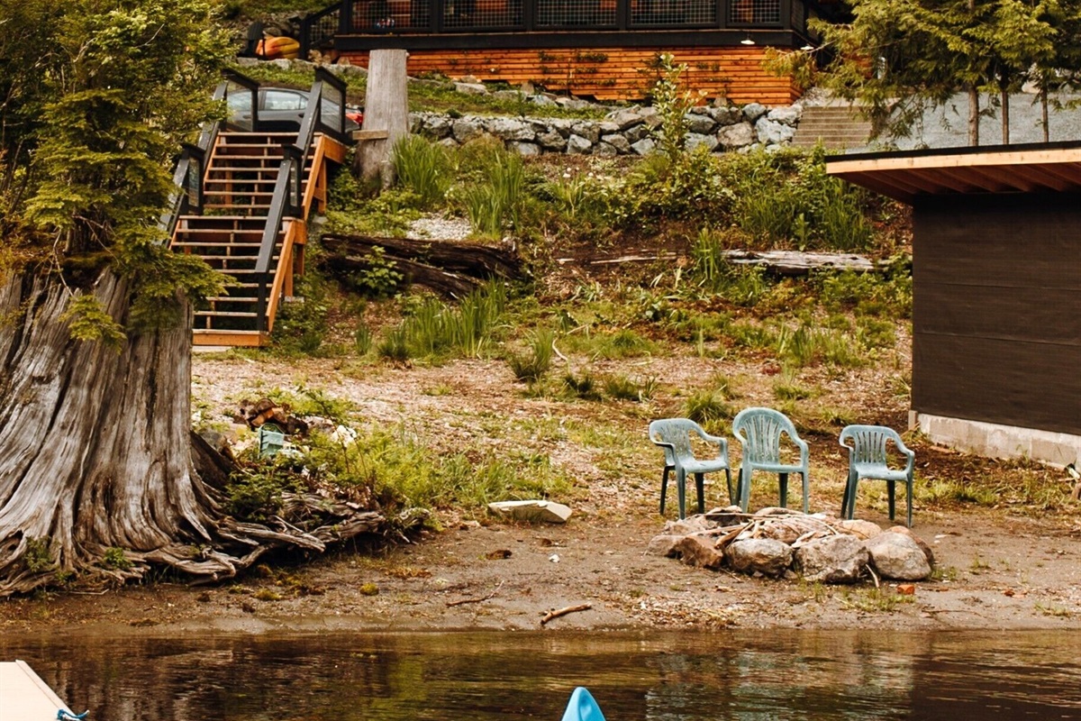 Beach area, viewed from the dock.