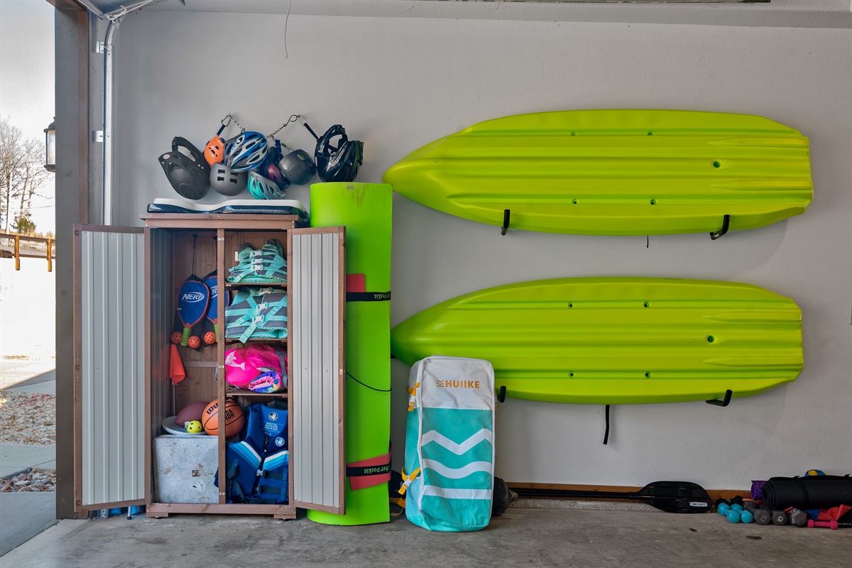 Fully stocked garage for your perfect vacation!