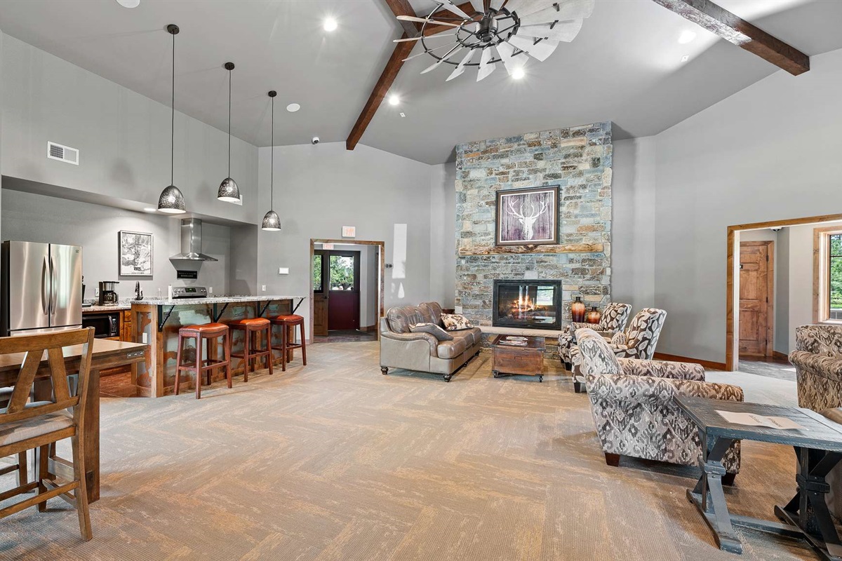 Enjoy access to the beautiful PHP clubhouse—featuring a cozy fireplace, full kitchen, and plenty of space to gather, unwind, or celebrate with your group.
