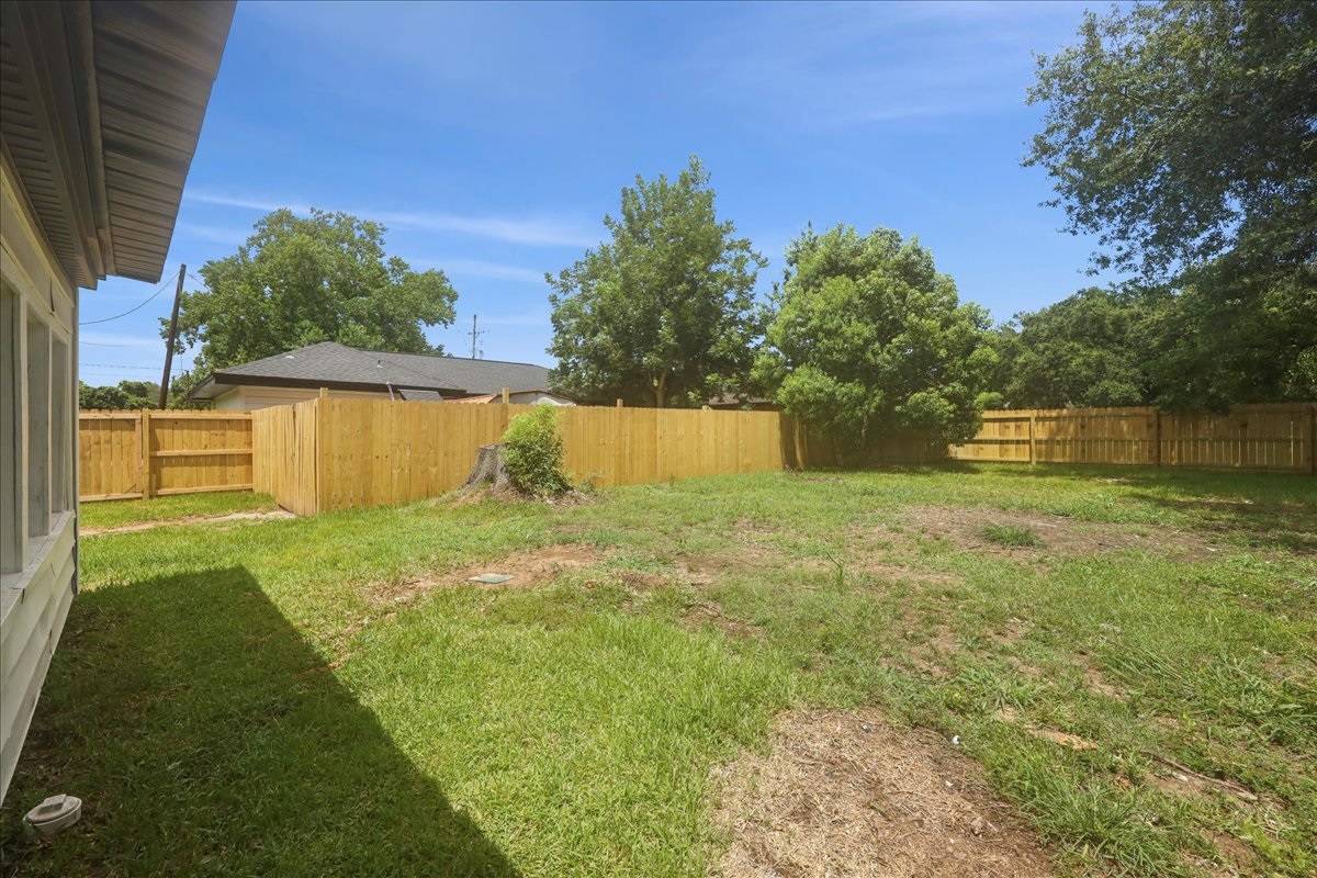 fenced backyard