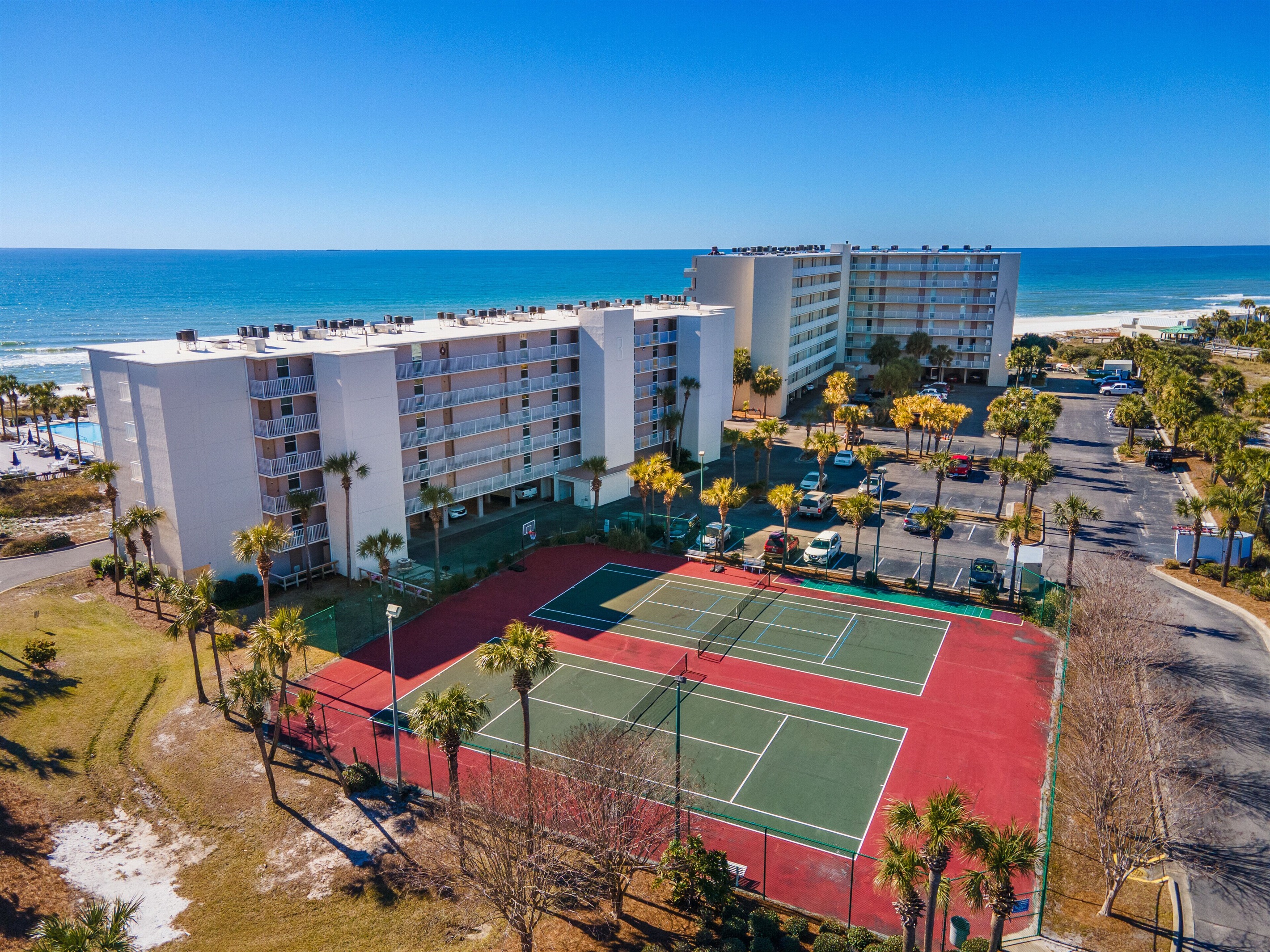 Aerial View of Dunes of Panama Resort Tennis Courts