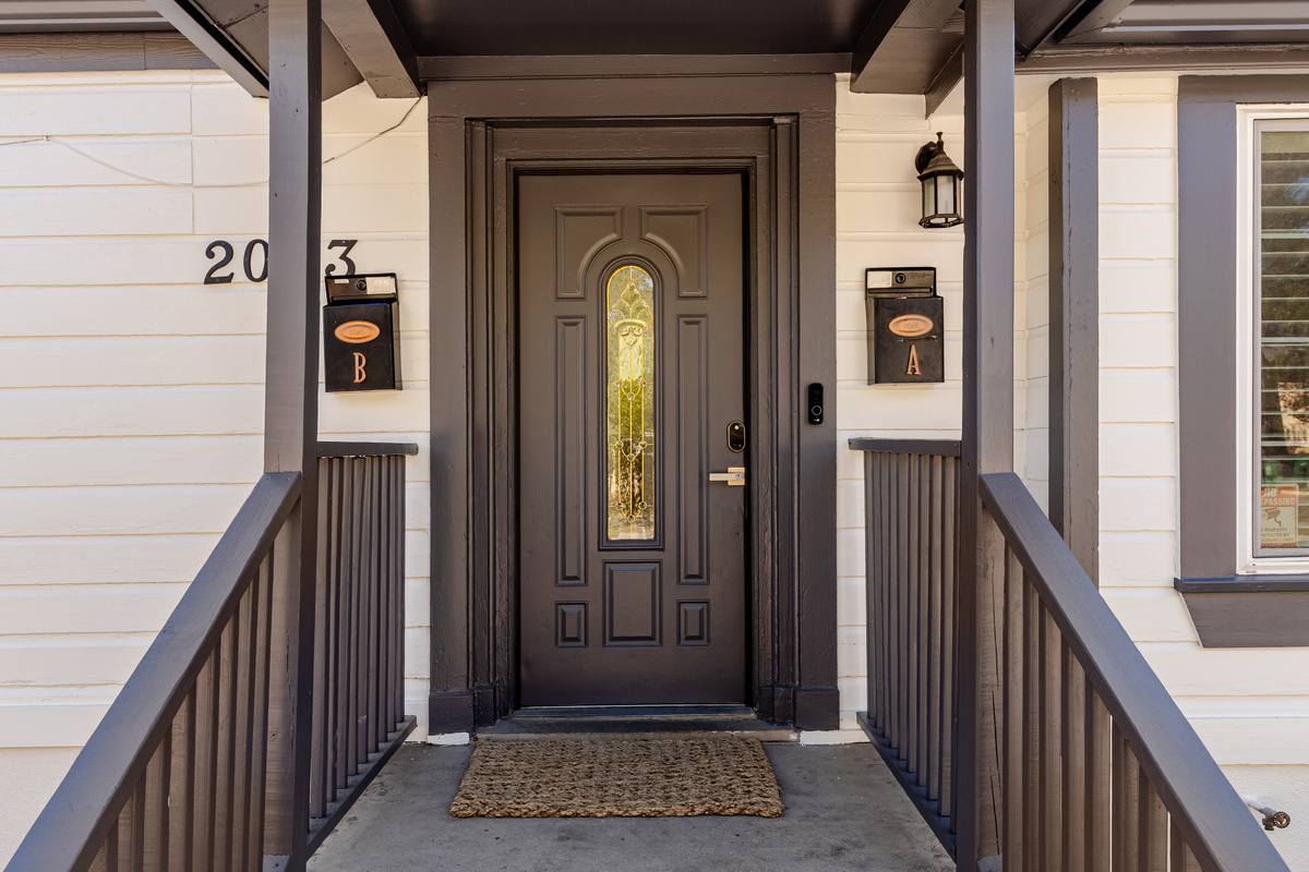 Step into your Austin getaway through this inviting front door and porch!