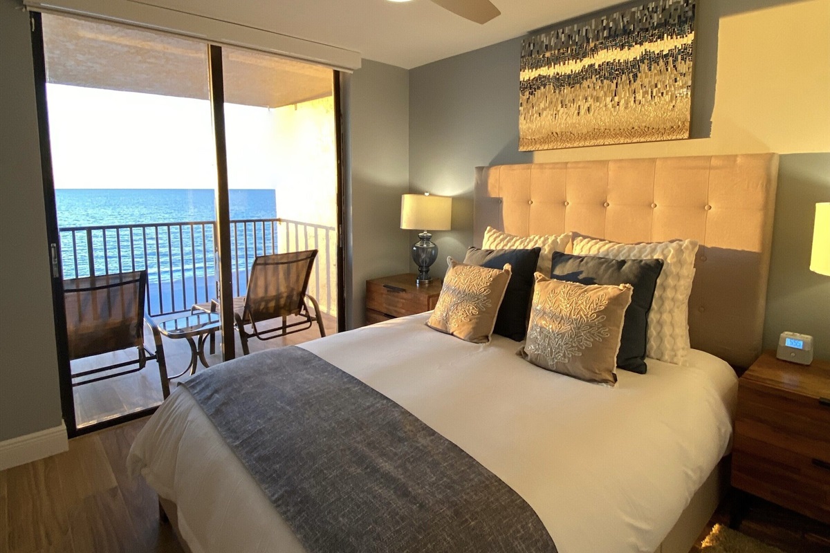 Master Bedroom overlooking the beach & ocean