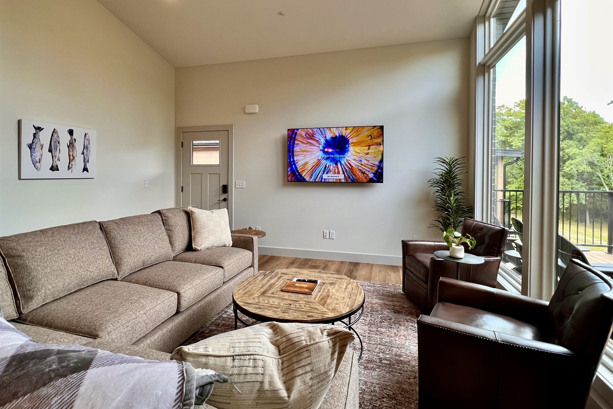 Main level living room with Smart TV