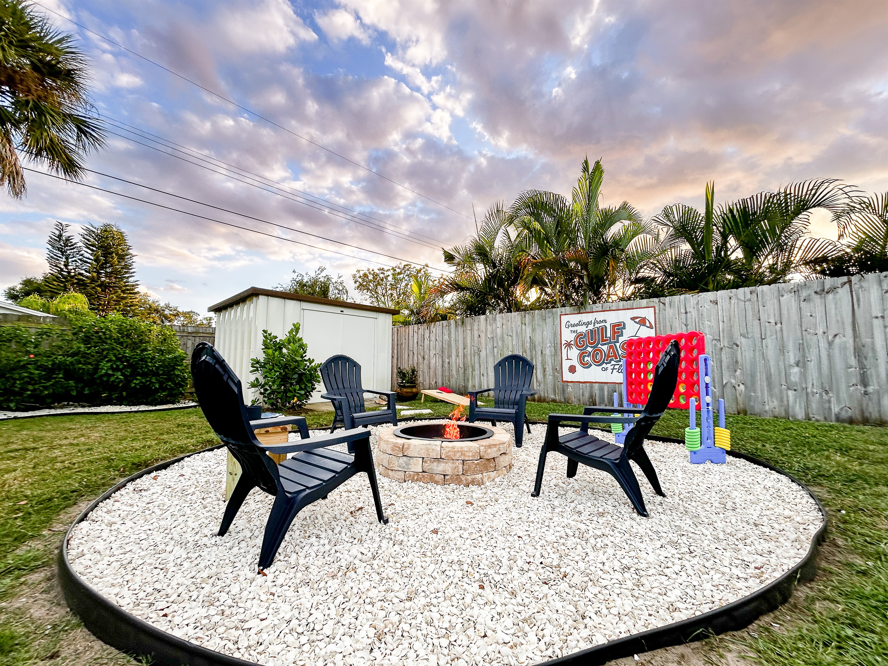 Fire Pit, Yard Games, Local Artist Mural 