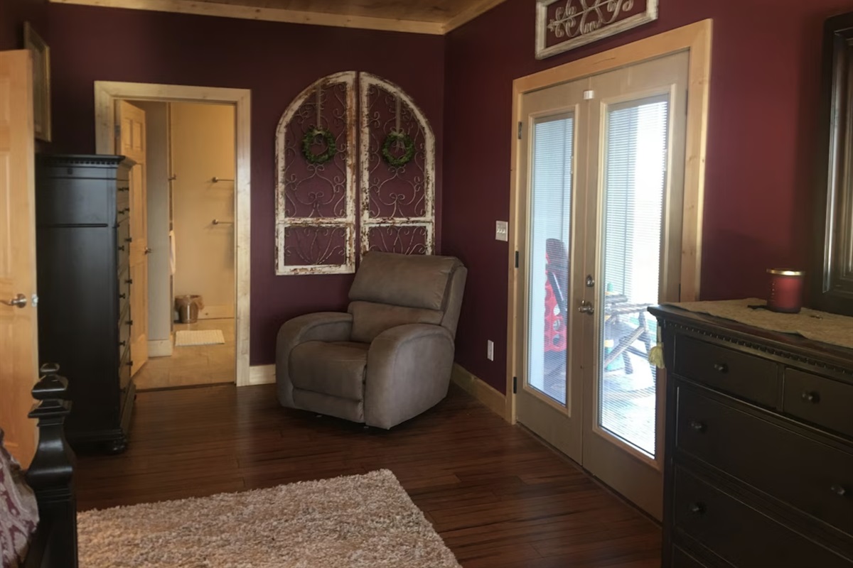 The primary bedroom also has doors to access the patio directly from your room