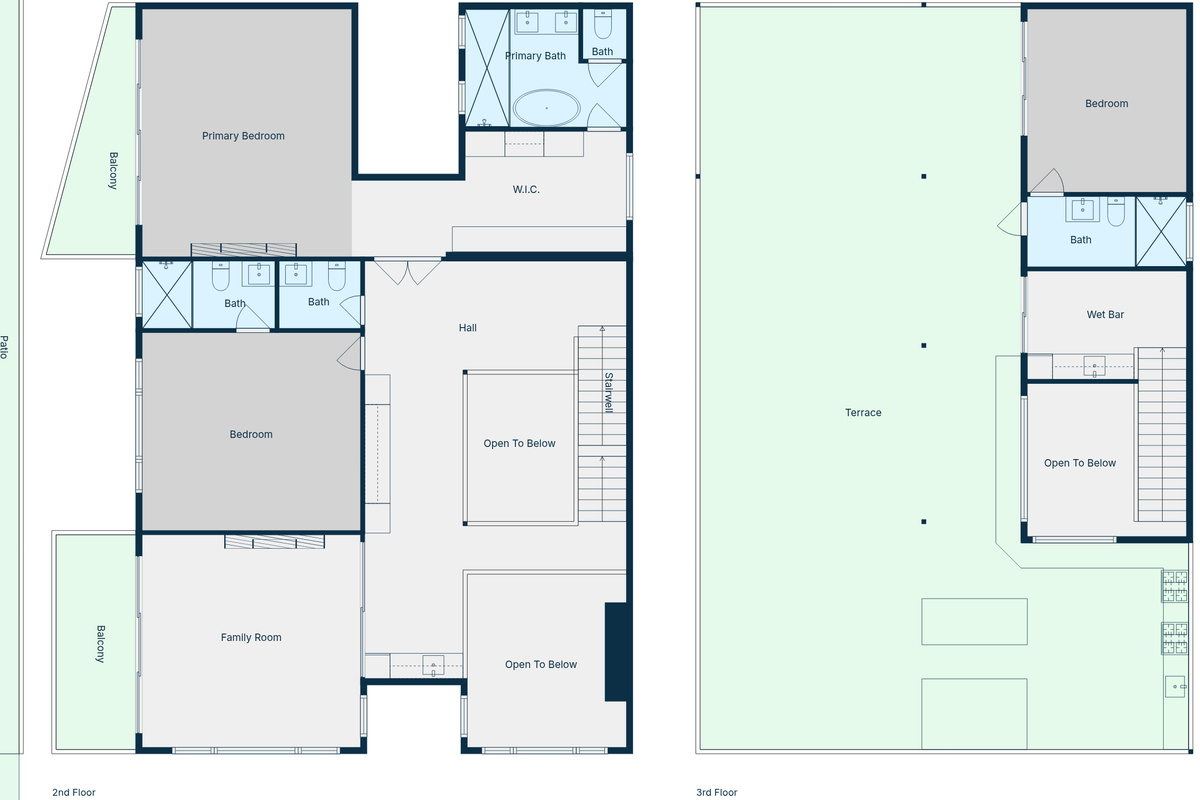 The home has three levels and is approximately 3,300 sq ft / 306 sq meters total.