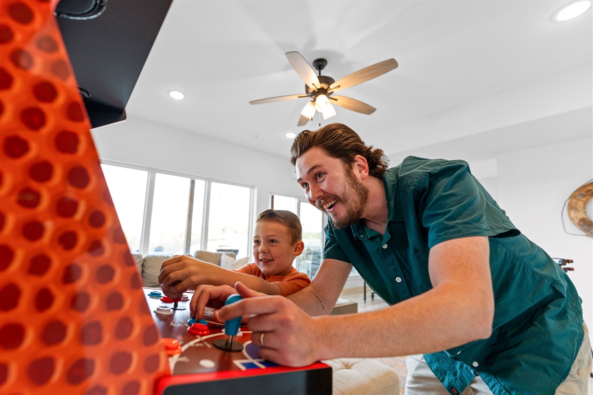 Challenge your family to a round of classic NBA Jam arcade fun, set to free play for nonstop games.