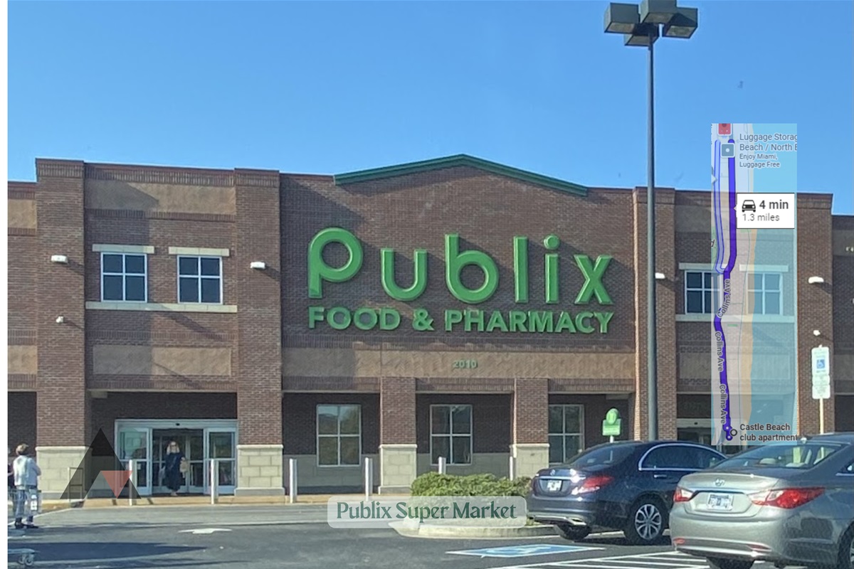 This large and highly popular Publix supermarket offers a fully stocked grocery selection, fresh produce, meat, and seafood departments. 