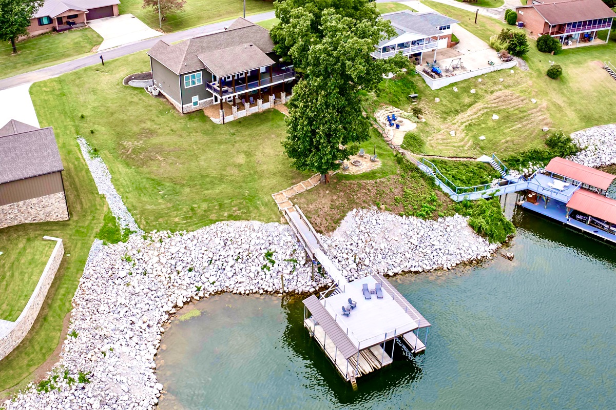 Aerial view of entire exterior