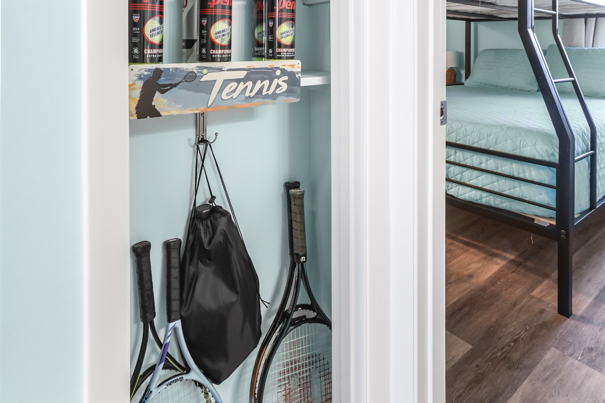 Your downtime, handled. We provide the tennis and pickleball gear so you can head straight to the courts. For quieter moments, help yourself to our curated library and collection of board games—perfect for a low-key family night or a relaxing afternoon in.