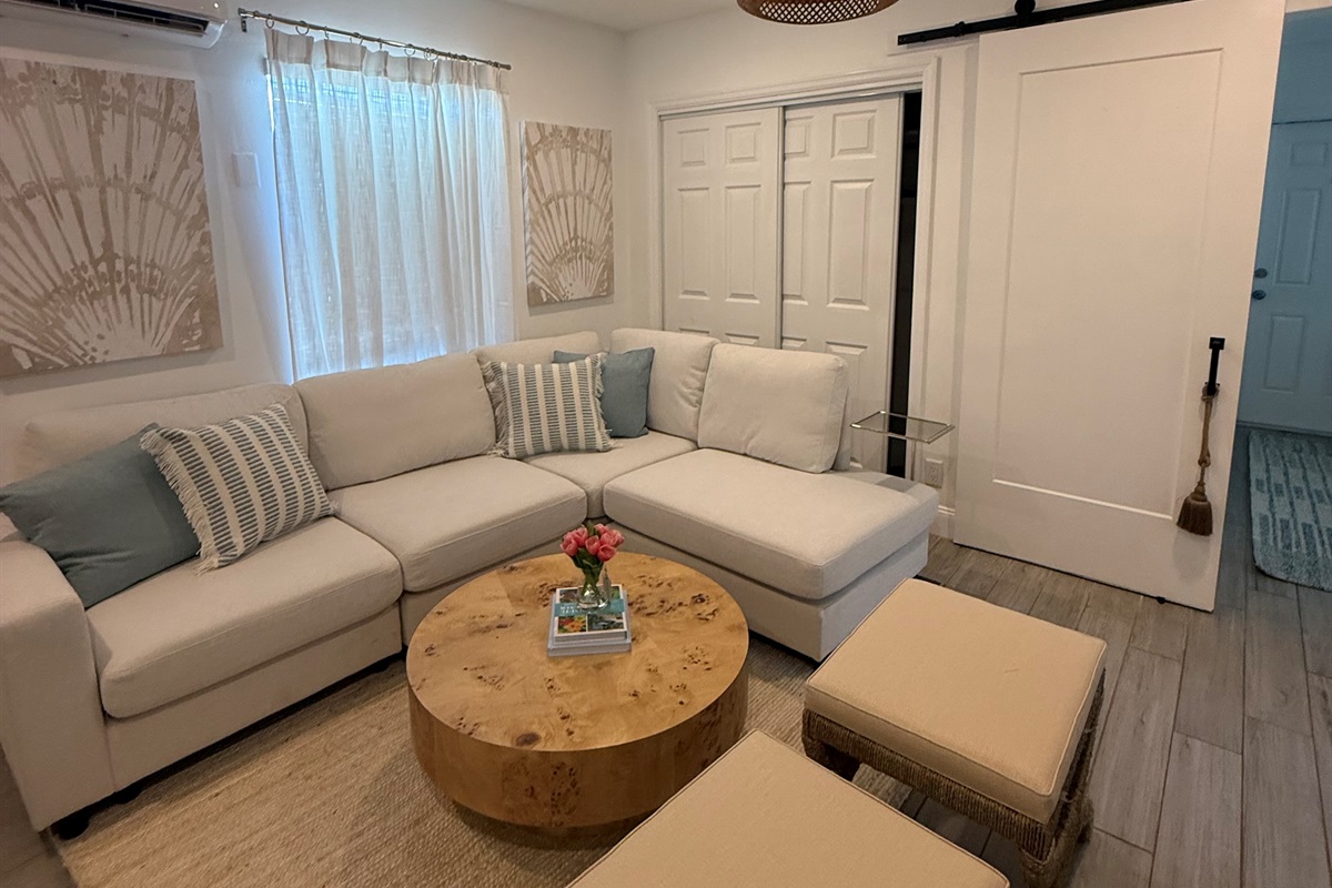 Kick back on the oversized sectional and enjoy a comfortable, welcoming space to relax.