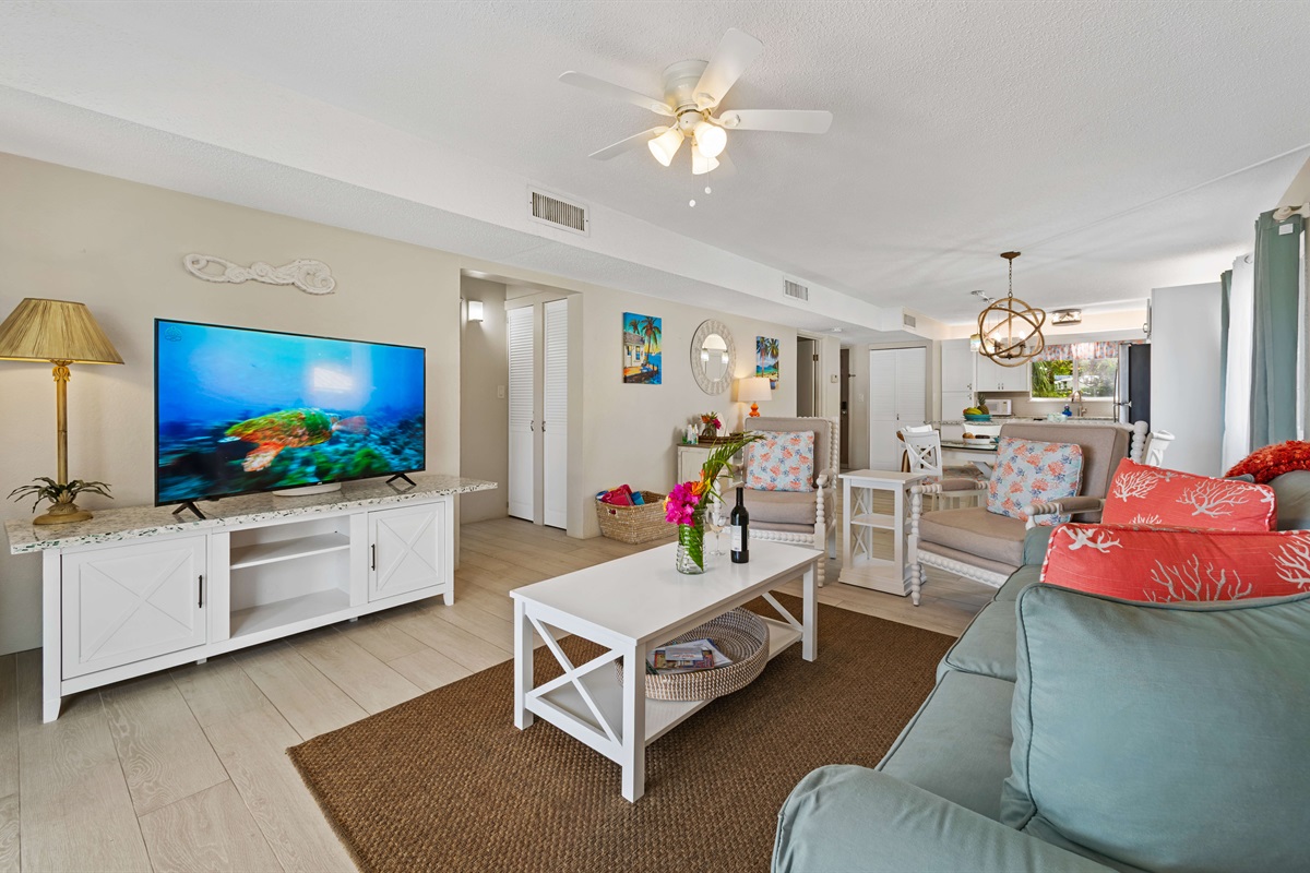 Relax and unwind in the comfortable living space.