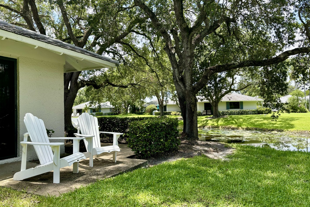 Relax and unwind on our adirondack chairs as you take in the Florida sunshine.