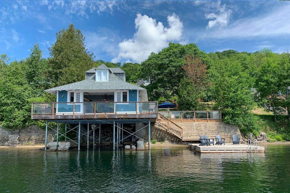 Boathouse seen from water